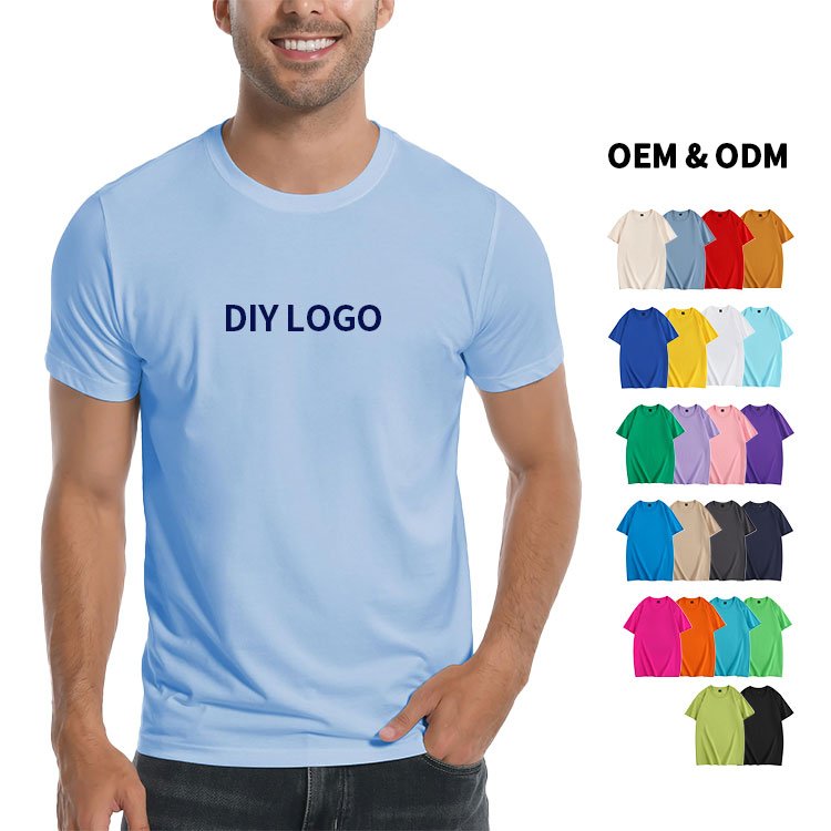 Factory wholesale oversize 100%cotton men's round neck t shirts custom washing label and logo short sleeve t shirts
