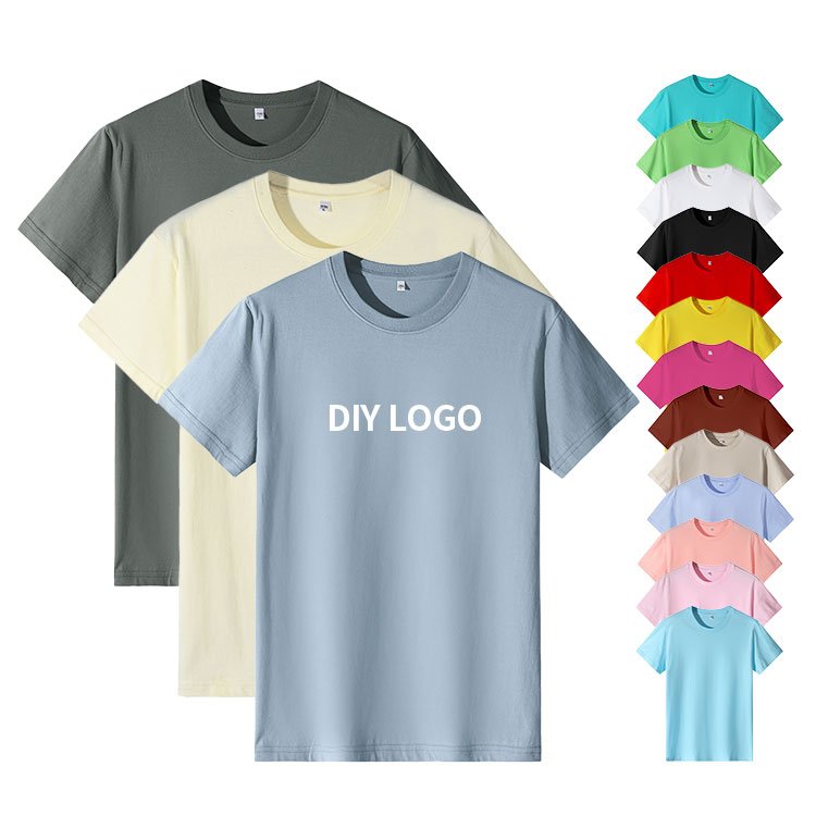 Factory wholesale oversize 100%cotton men's round neck t shirts custom washing label and logo short sleeve t shirts