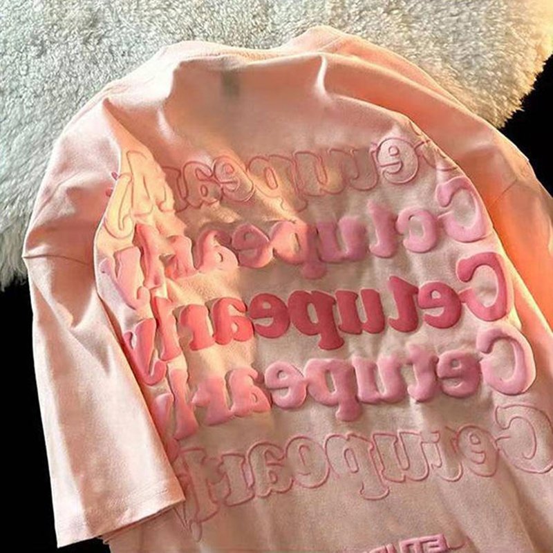 Streetwear brand clothing oversized t shirt custom private design round neck 3d puff printing men's t shirts