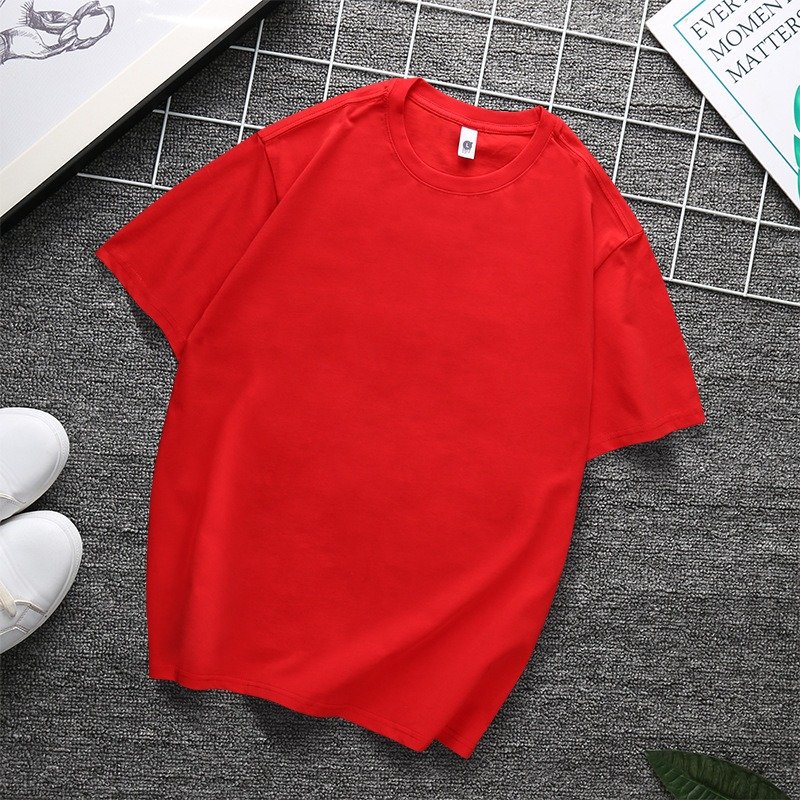 Men's shirt Custom Wholesale Cotton round neck short sleeved T-shirt with shoulder down design OVERSIZE Clothes For Men