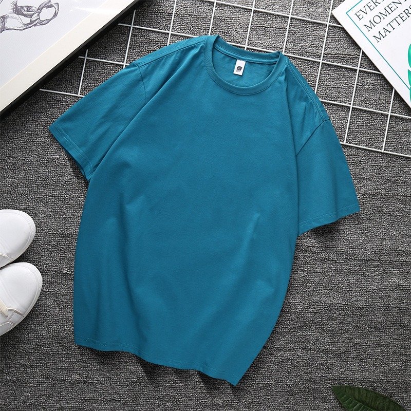 Men's shirt Custom Wholesale Cotton round neck short sleeved T-shirt with shoulder down design OVERSIZE Clothes For Men