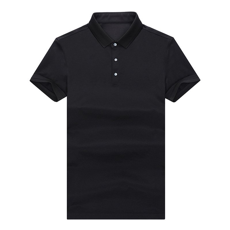 Wholesale summer new style for young men's T shirt solid color polo lapel button short sleeve tops casual T-shirt