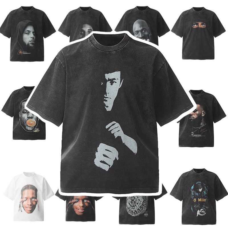 wholesale Cotton Men's T-Shirts Loose Fit 200 230 250 280 300 320 GSM Tees Oversized Heavyweight Plain Custom T Shirt for Unisex