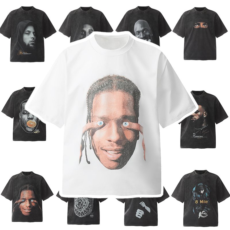 wholesale Cotton Men's T-Shirts Loose Fit 200 230 250 280 300 320 GSM Tees Oversized Heavyweight Plain Custom T Shirt for Unisex