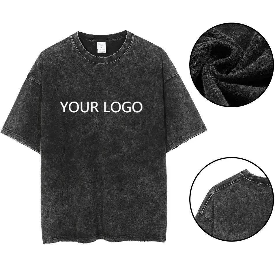 Manufacturer Custom Vantage Washing Men's T-shirt Customized Logo for Spring and Summer