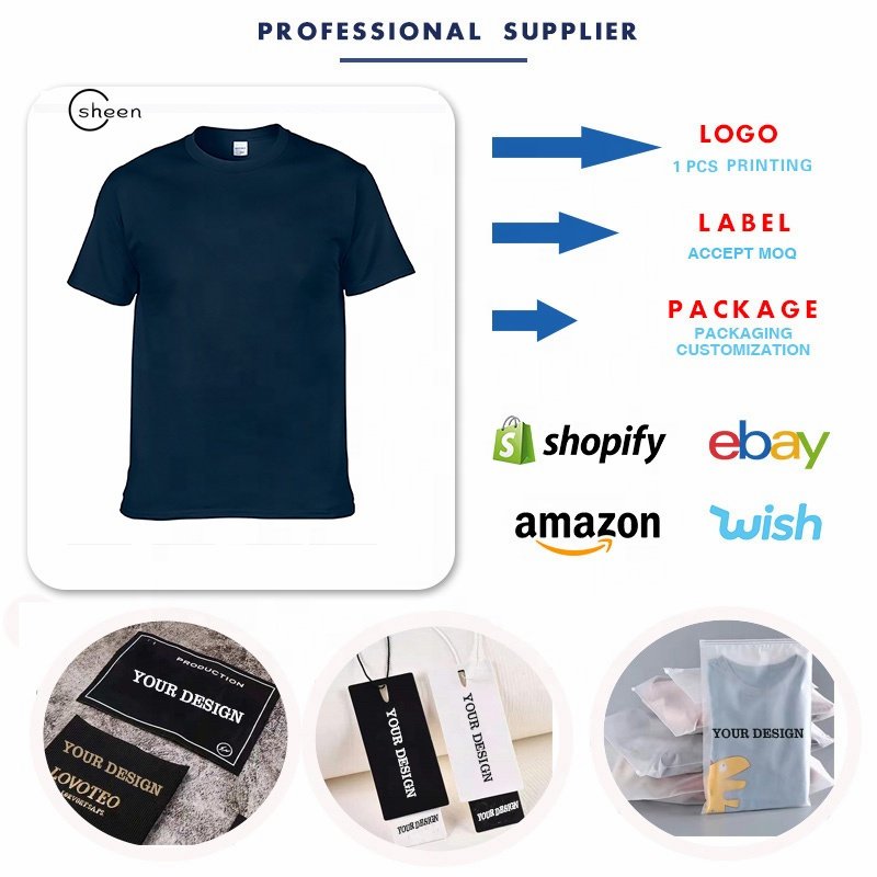 Custom t-shirt High Quality 100% Cotton T-Shirt Men's O-Neck Customize Printing Logo Blank T-Shirt