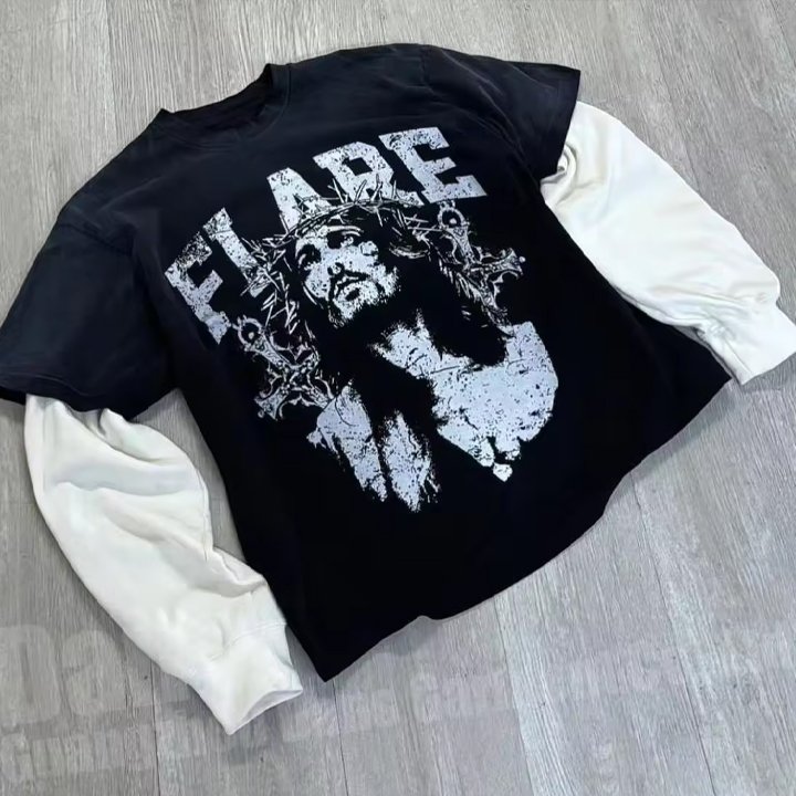 2024 New Trending DTG Printing Heavyweight Customized men's T-Shirts Long And Short Sleeves Fashionable Looks T-Shirts For Men's