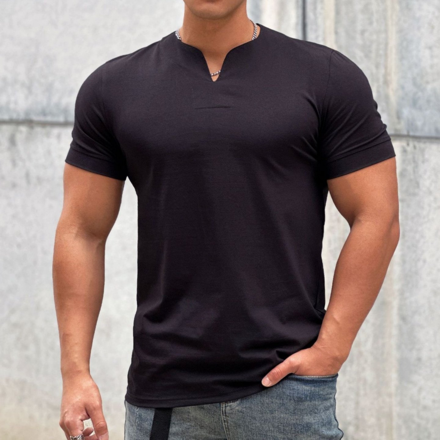 Men's T-Shirts High Quality V-Neck Sportswear Oversized Gym T Shirt Custom Printing