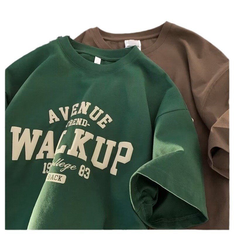 Oversized tee shirt heavy weight 100% cotton men's t-shirts blank puff printing black white bulk custom graphic white t shirts