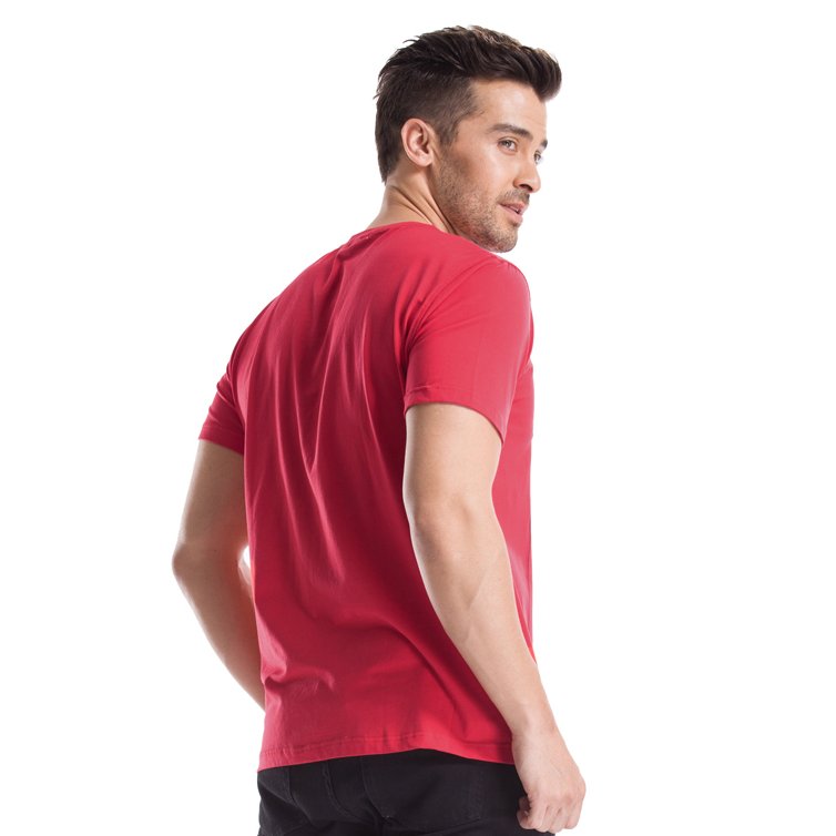 High quality manufacturers 180g 100% cotton plain blank custom t shirt printing soft smooth cotton red Men's T-Shirts