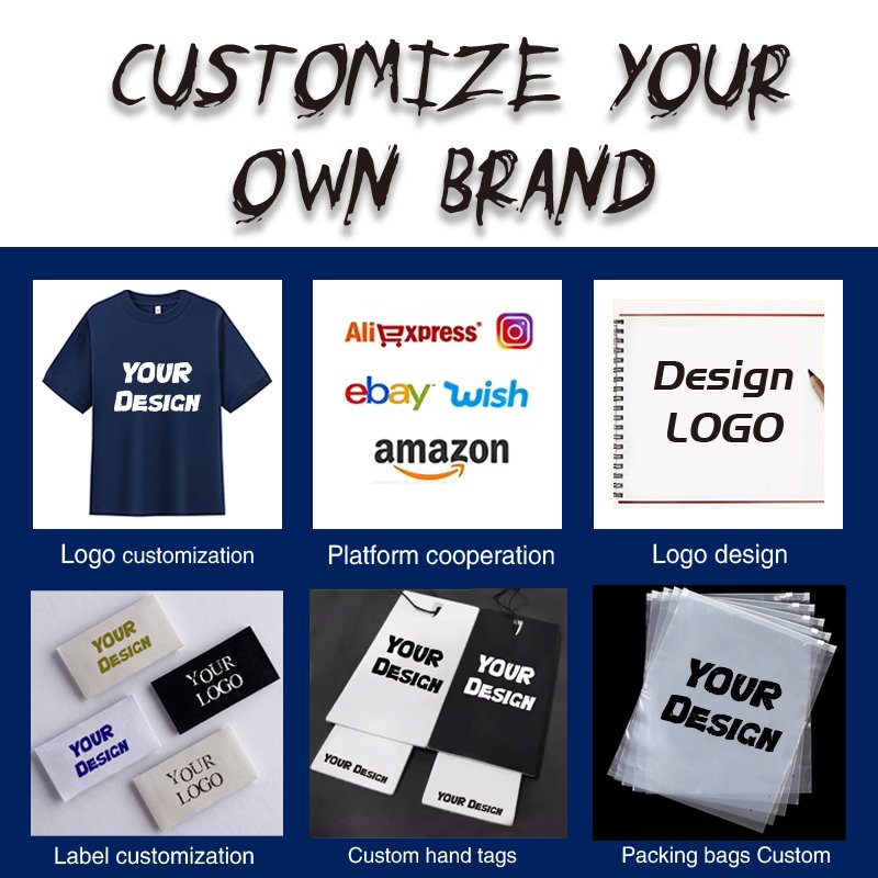 Wholesale Custom Your Brand Logo 100% Cotton Tshirt Blank Men T Shirt Plain Casual Men's T-shirts