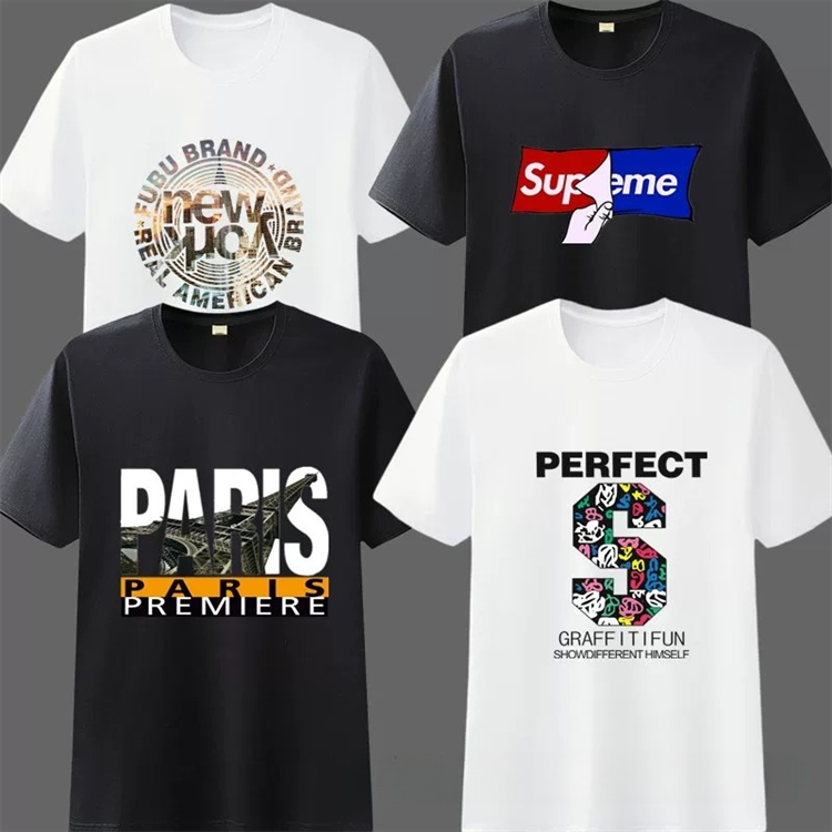 Plus Size Men's T-shirt Polyester Short Sleeve T-shirt Wholesale Hot Selling Summer Cotton Casual Printed T-shirts Regular Fit