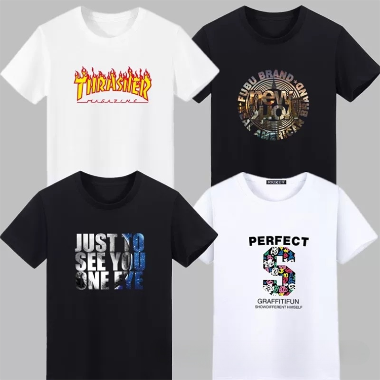 Plus Size Men's T-shirt Polyester Short Sleeve T-shirt Wholesale Hot Selling Summer Cotton Casual Printed T-shirts Regular Fit