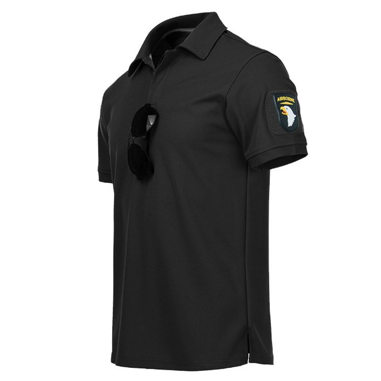Stock Men's Short Sleeve Quick Dry Sport Polo Shirt Male Outdoor Summer Clothes Tactical Plain Turn-down Golf Polo t-shirt