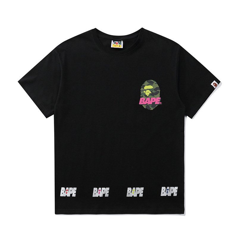 2024 High Quality BAPEES Men's Casual T-shirt Unisex Ape Camouflage Cartoon 100% Cotton Loose Short Sleeve Clothes Men tshirts