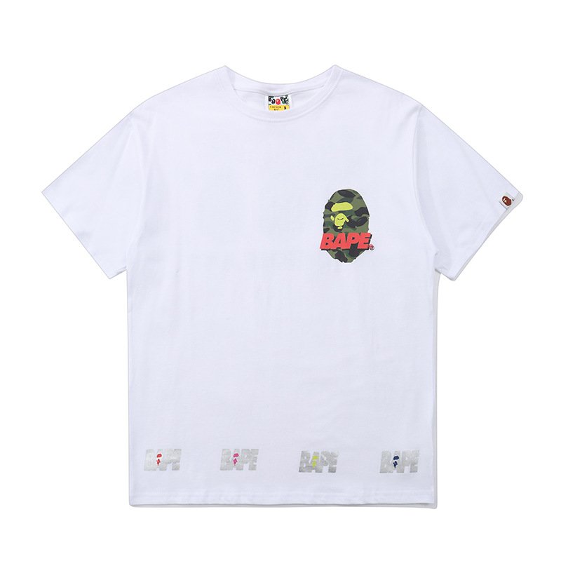 2024 High Quality BAPEES Men's Casual T-shirt Unisex Ape Camouflage Cartoon 100% Cotton Loose Short Sleeve Clothes Men tshirts