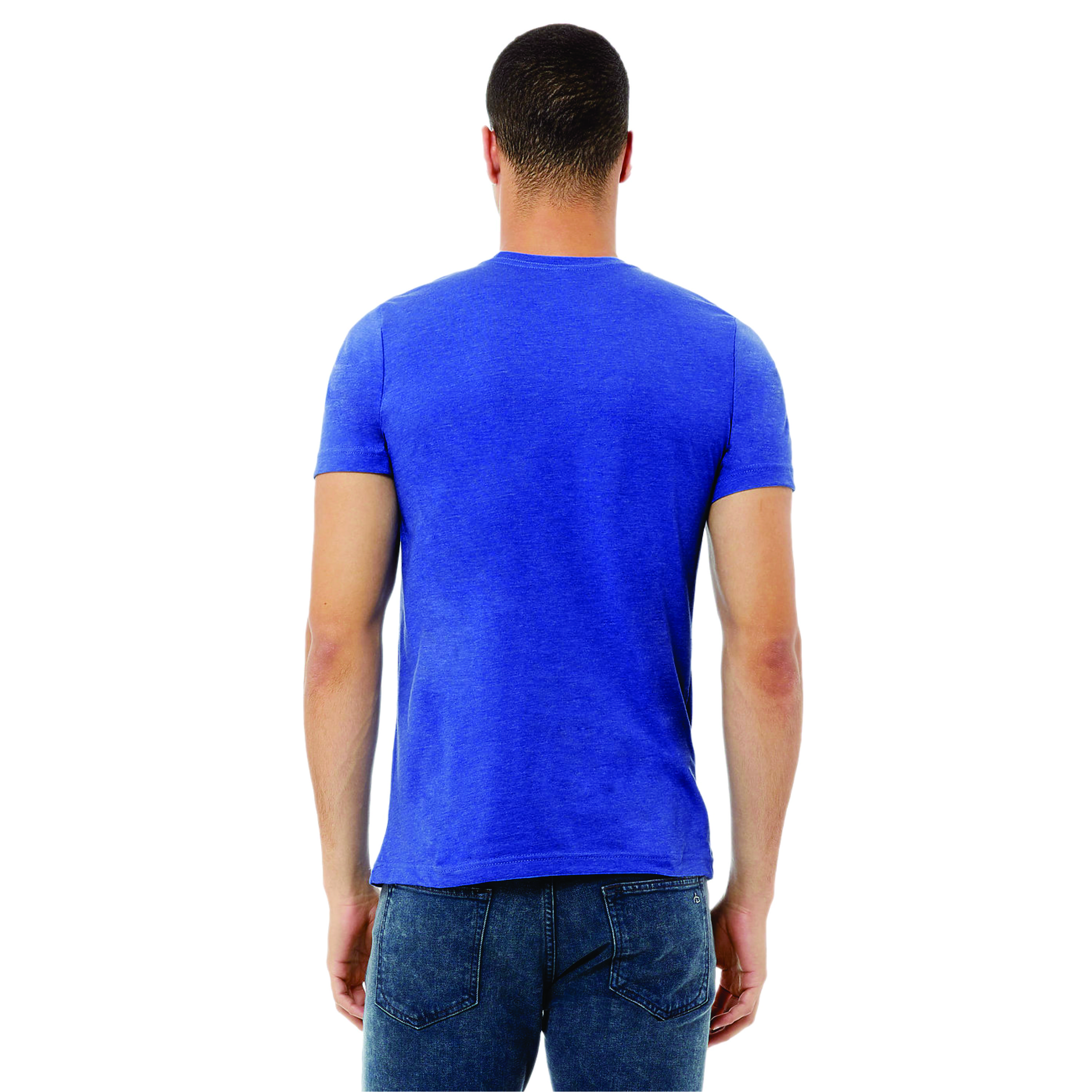 Heather Columbia Blue Unisex CVC T-Shirt - 52% Airlume Cotton, 48% Poly, 4.2 oz, Short Sleeve