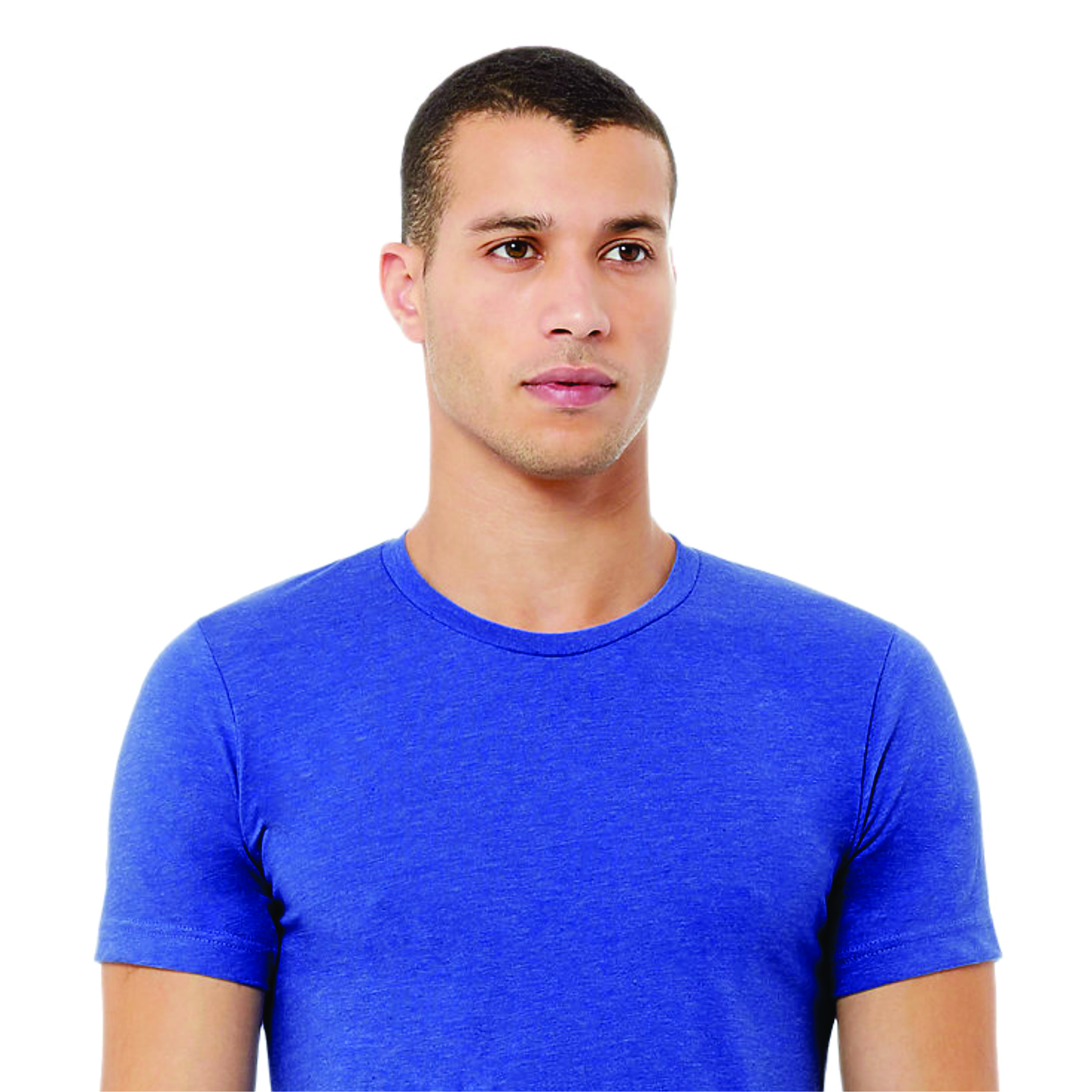 Heather Columbia Blue Unisex CVC T-Shirt - 52% Airlume Cotton, 48% Poly, 4.2 oz, Short Sleeve