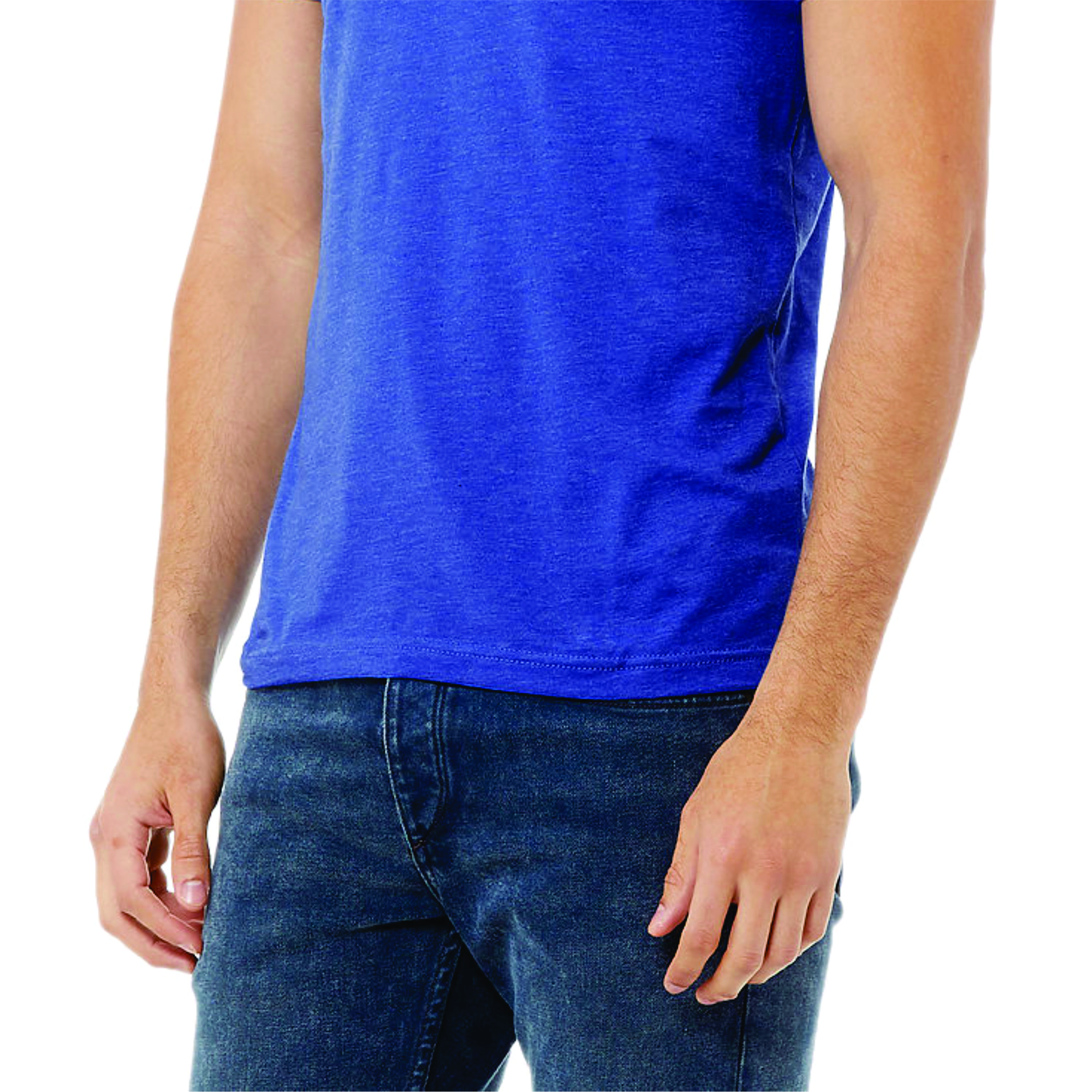 Heather Columbia Blue Unisex CVC T-Shirt - 52% Airlume Cotton, 48% Poly, 4.2 oz, Short Sleeve