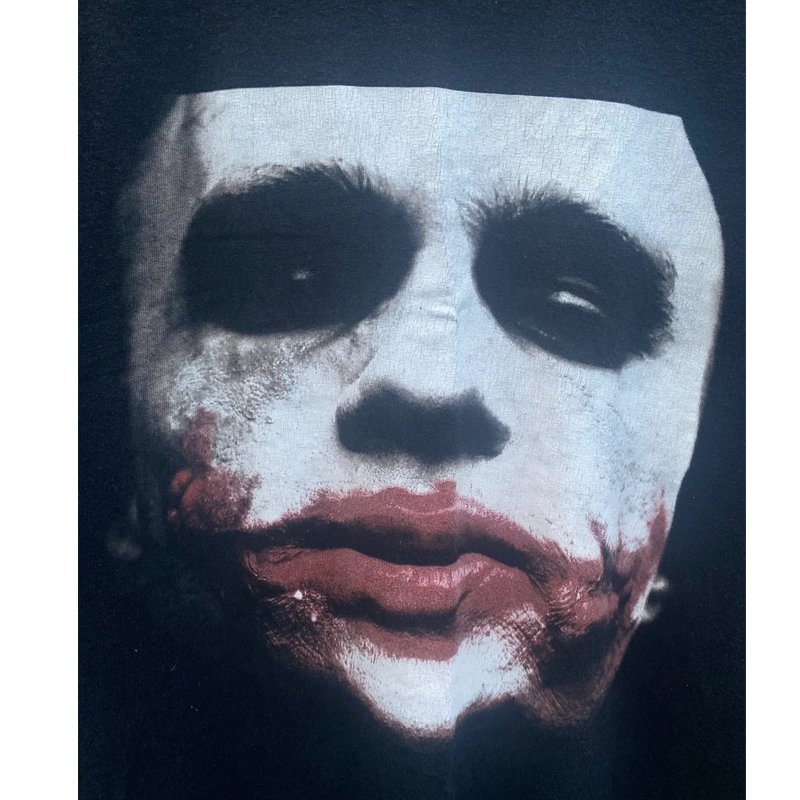 Factory Custom Wholesale Price 100% Cotton Heavyweight Men's T-shirt Vintage 2008 Joker's Dark Knight Promotional T-shirt.