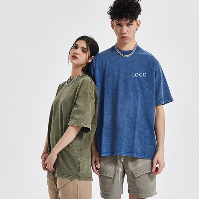 2024 Hot Sell wholesale men's T-shirts Customized logo Retro Short Sleeves Pure cotton T-shirt