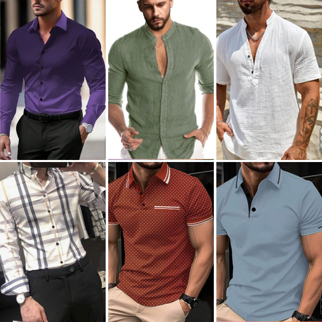 2024 Fashion Clothing High Quality Wholesale Men's Casual T-shirt Pants Shirts POLO Shirts Bulk Clothing Random Shipping