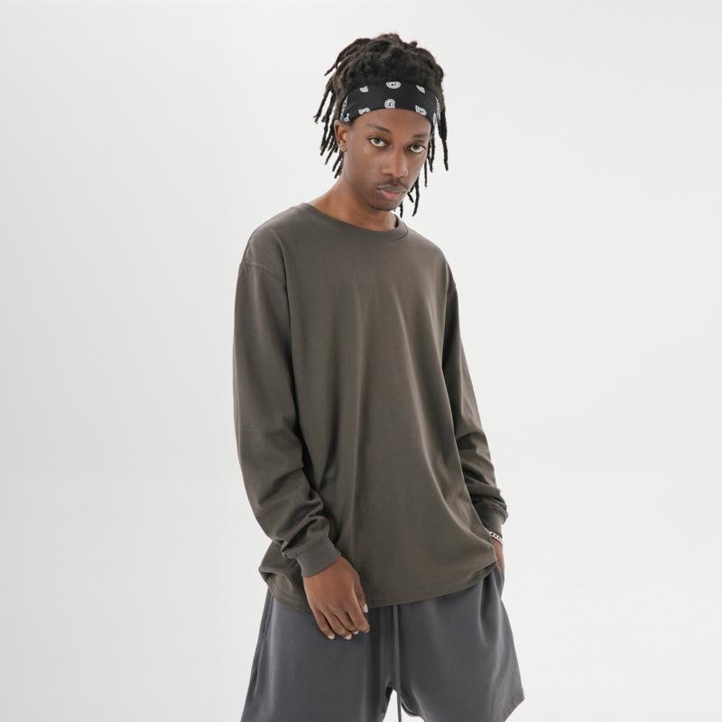 Plain long Sleeve 100% Cotton T Shirt 230gsm Heavyweight Spring Quality T Shirt Custom Men's long sleeve T-Shirts