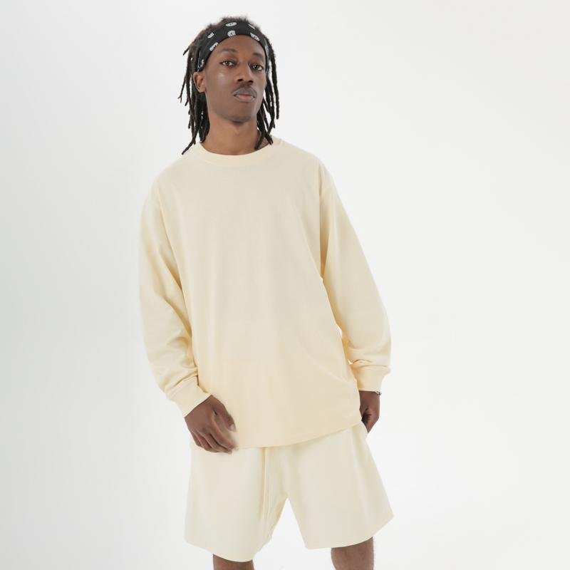 Plain long Sleeve 100% Cotton T Shirt 230gsm Heavyweight Spring Quality T Shirt Custom Men's long sleeve T-Shirts