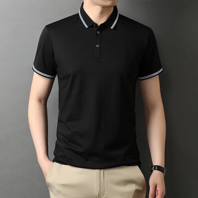 2024 New Summer Custom Logo Golf Men's Polo Shirt 50% Cotton 50% Polyester Men Polo T Shirt With Logo