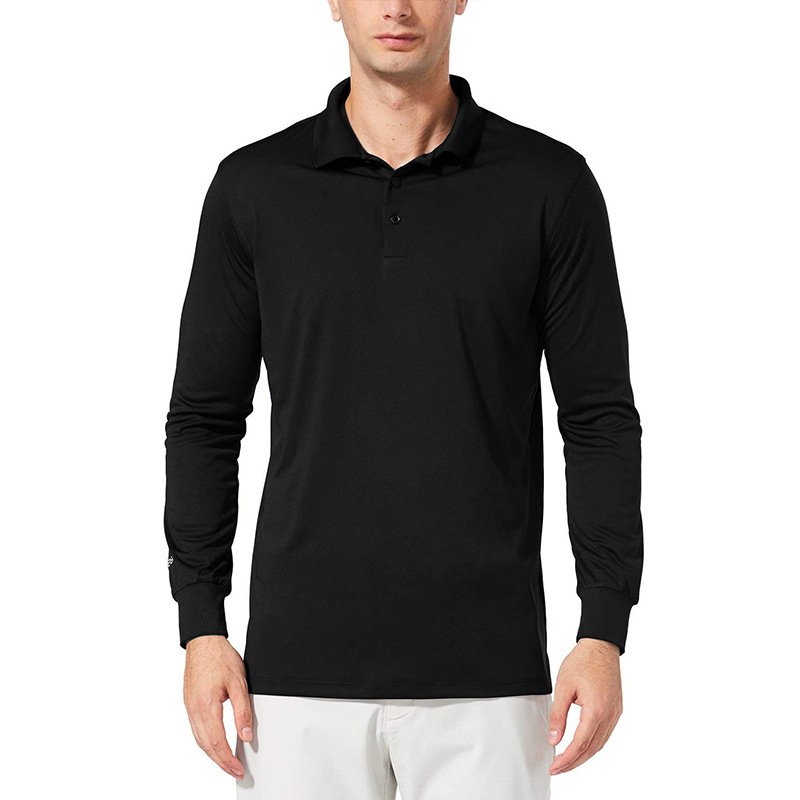 Sun protection UPF 50+ quick dry solid color long sleeve anti UV golf shirt men's polo t shirt