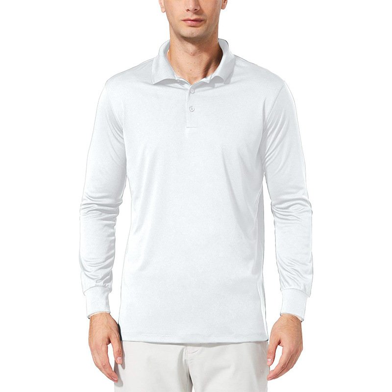 Sun protection UPF 50+ quick dry solid color long sleeve anti UV golf shirt men's polo t shirt