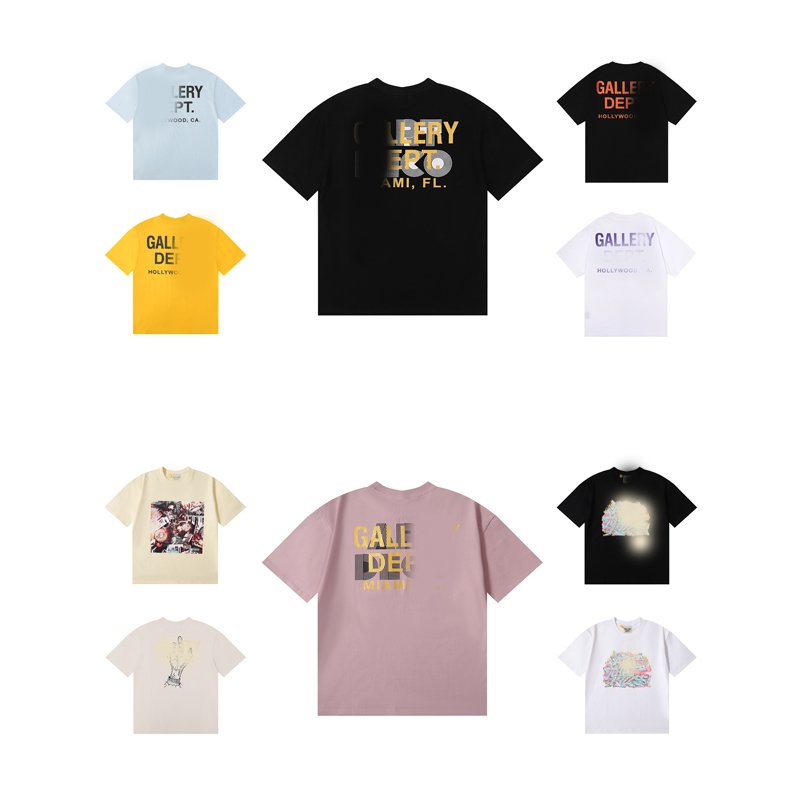 Fashion Top Quality Gallery Men's T-shirts Trend Loose Short Sleeve Thick Fabric Departments T-shirt Tee De La Galleriey Shirts
