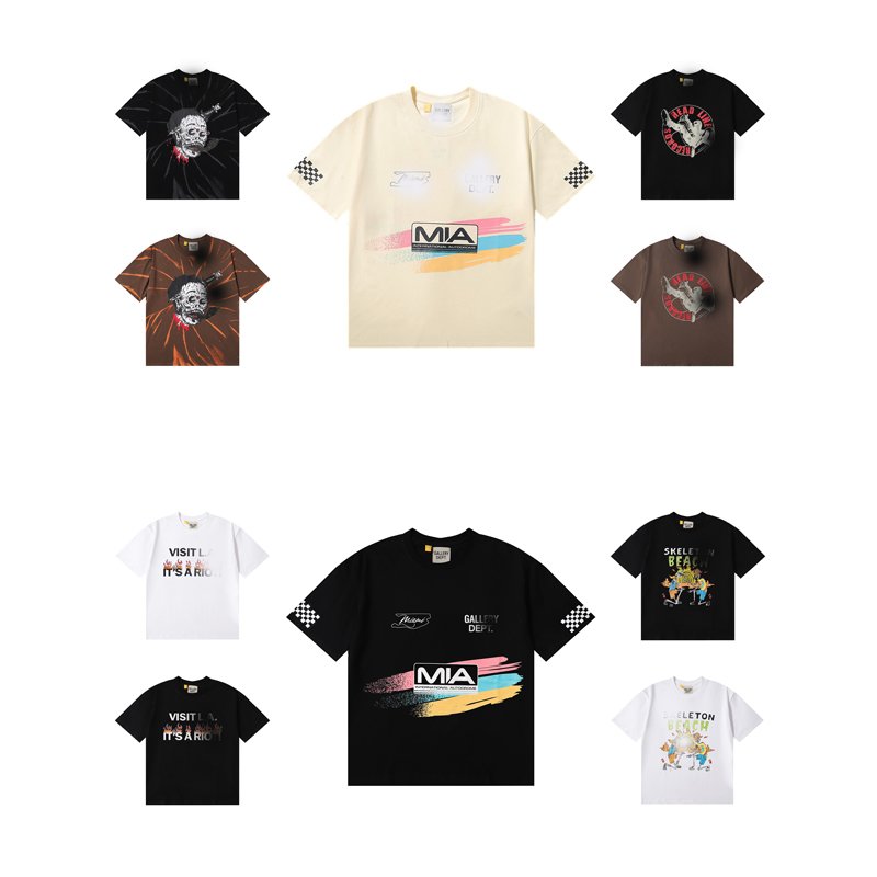 Fashion Top Quality Gallery Men's T-shirts Trend Loose Short Sleeve Thick Fabric Departments T-shirt Tee De La Galleriey Shirts