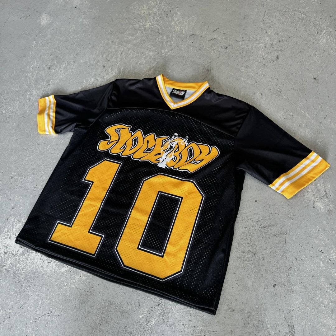 Custom Design Hot Sell DTG Printing Color Block High Quality Sportswear Oversized Mesh Graphic Jersey Cropped Boxy T Shirt Men