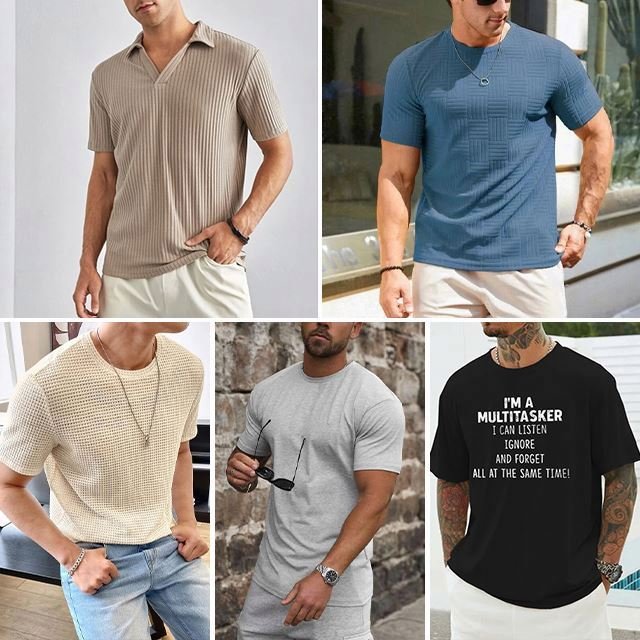2024 inventory men's summer used pure cotton casual printed loose T-shirts wholesale at the lowest price