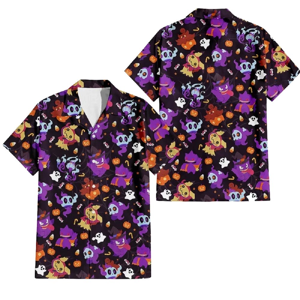 New Cartoon Style Hawaiian Shirts Short Sleeved 3D Print Anime Plus Size Men's T-Shirts Men's Clothing Y2k Clothes Harajuku
