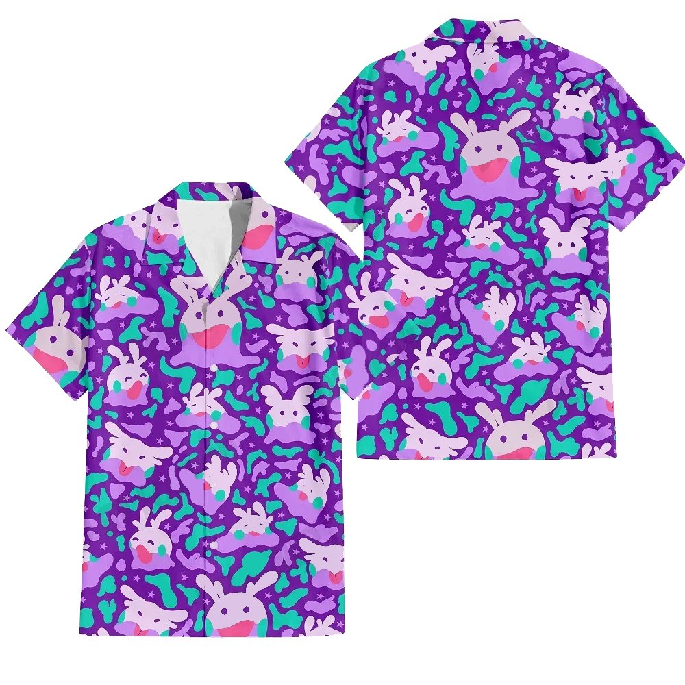 New Cartoon Style Hawaiian Shirts Short Sleeved 3D Print Anime Plus Size Men's T-Shirts Men's Clothing Y2k Clothes Harajuku
