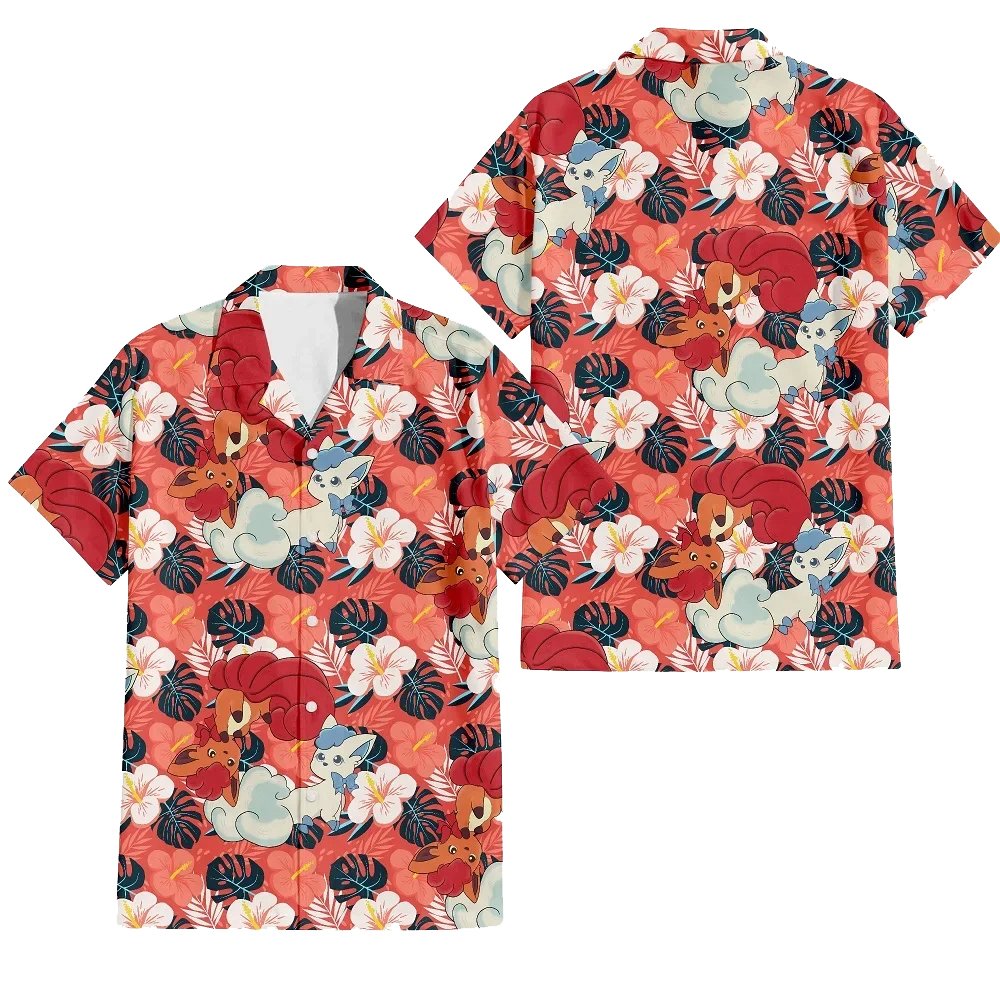 New Cartoon Style Hawaiian Shirts Short Sleeved 3D Print Anime Plus Size Men's T-Shirts Men's Clothing Y2k Clothes Harajuku