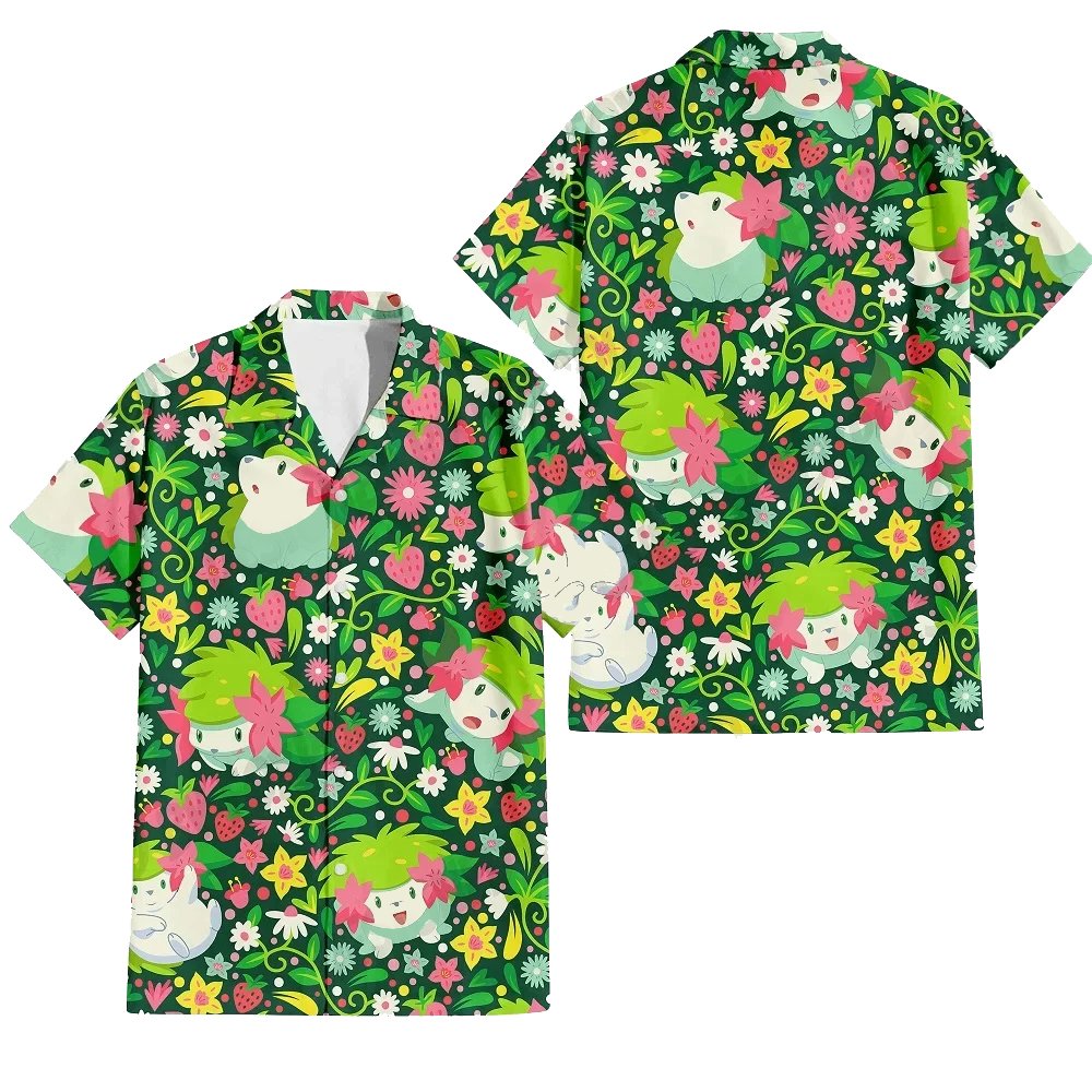New Cartoon Style Hawaiian Shirts Short Sleeved 3D Print Anime Plus Size Men's T-Shirts Men's Clothing Y2k Clothes Harajuku