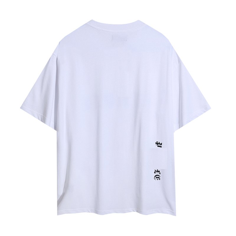 2024 summer new cross-border color pu rple letter print casual loose T-shirt for men and women