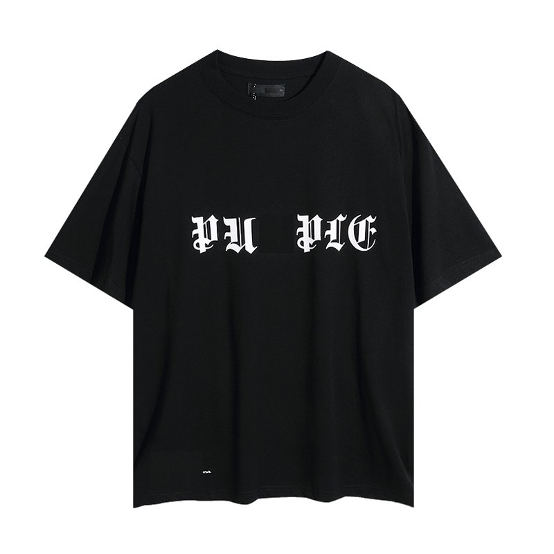 2024 summer new cross-border color pu rple letter print casual loose T-shirt for men and women