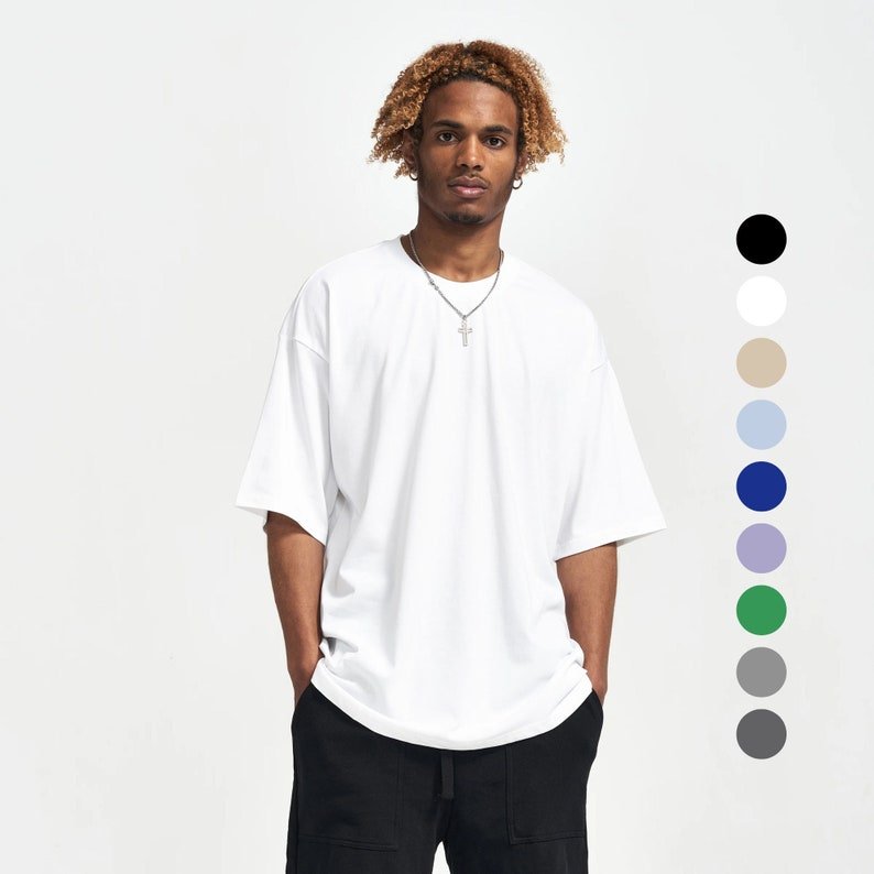 High Quality Summer 100% Cotton Blank Oversized Heavy Tshirt Custom Printing Heavyweight T shirt Plain Men's T-shirt For Unisex