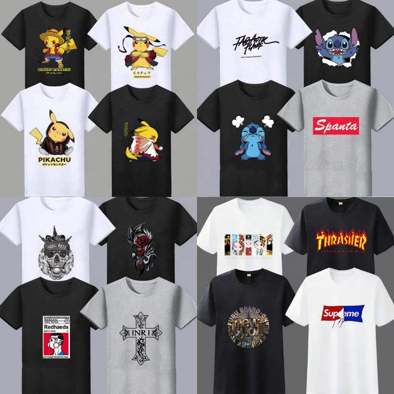 Wholesale of men's t-shirts with pattern printing at low prices in factories loose fitting men's t-shirts