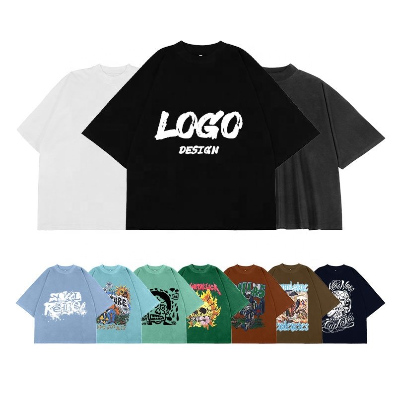 Custom Men Heavy Cropped T Shirts Crew Thick Neck,Custom Blank Cropped Boxy Tee Mens,Custom Blank Oversized Crop Boxy T Shirt