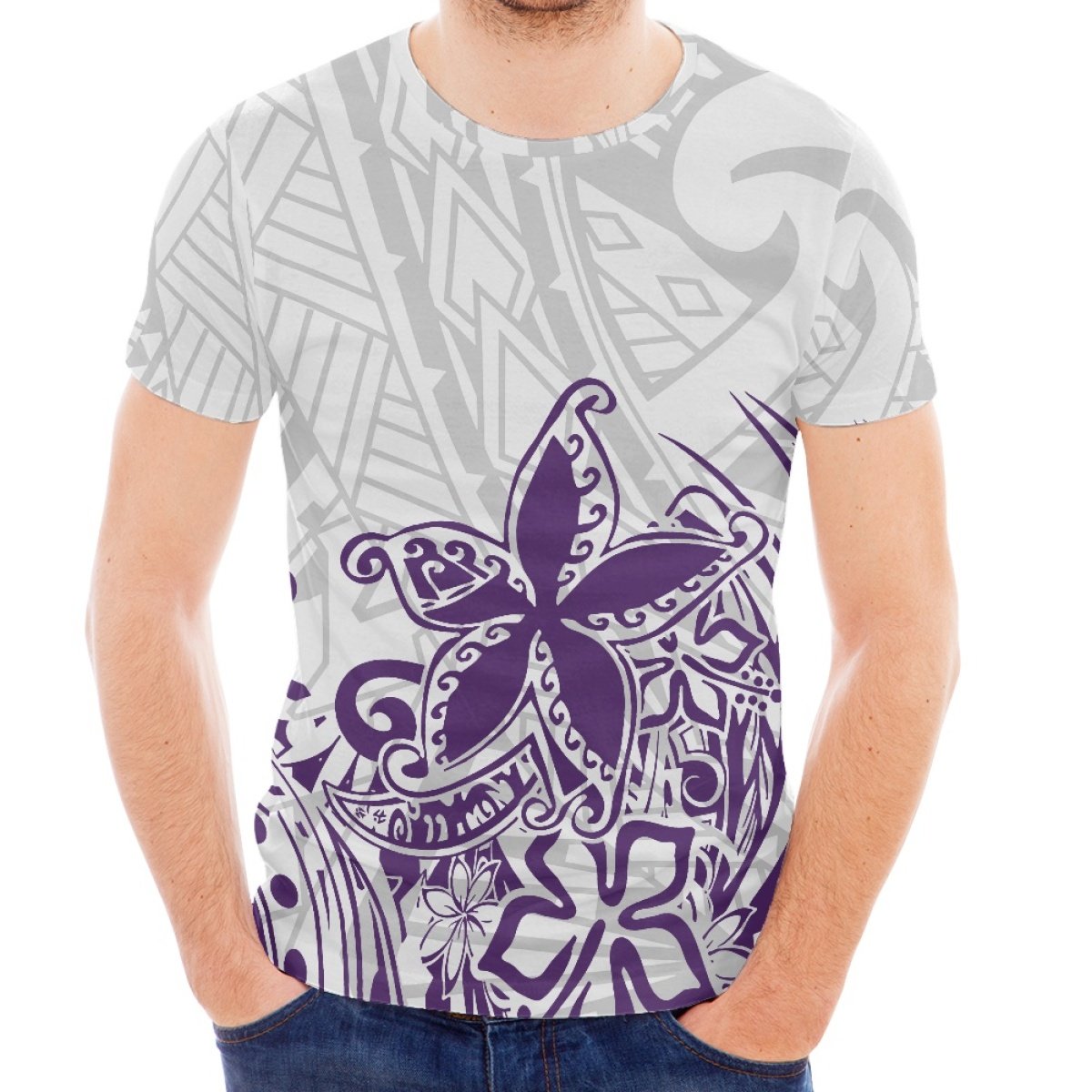 Factory Wholesale Custom Polynesian Dance Summer Men's Hd Polyester T-Shirt Print On Demand Vintage Men's T-Shirts