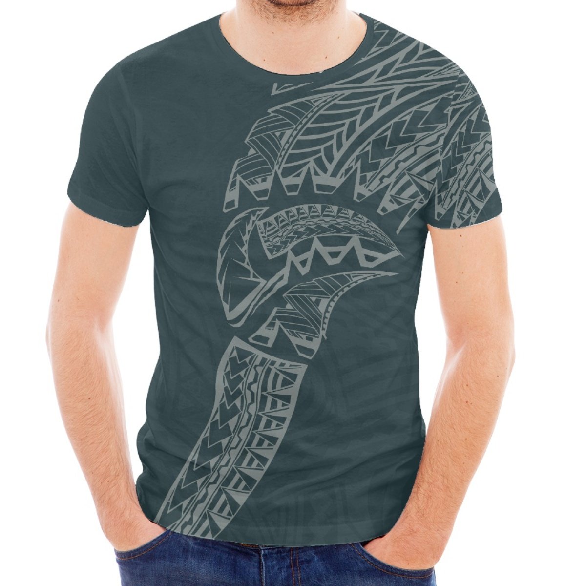Factory Wholesale Custom Polynesian Dance Summer Men's Hd Polyester T-Shirt Print On Demand Vintage Men's T-Shirts