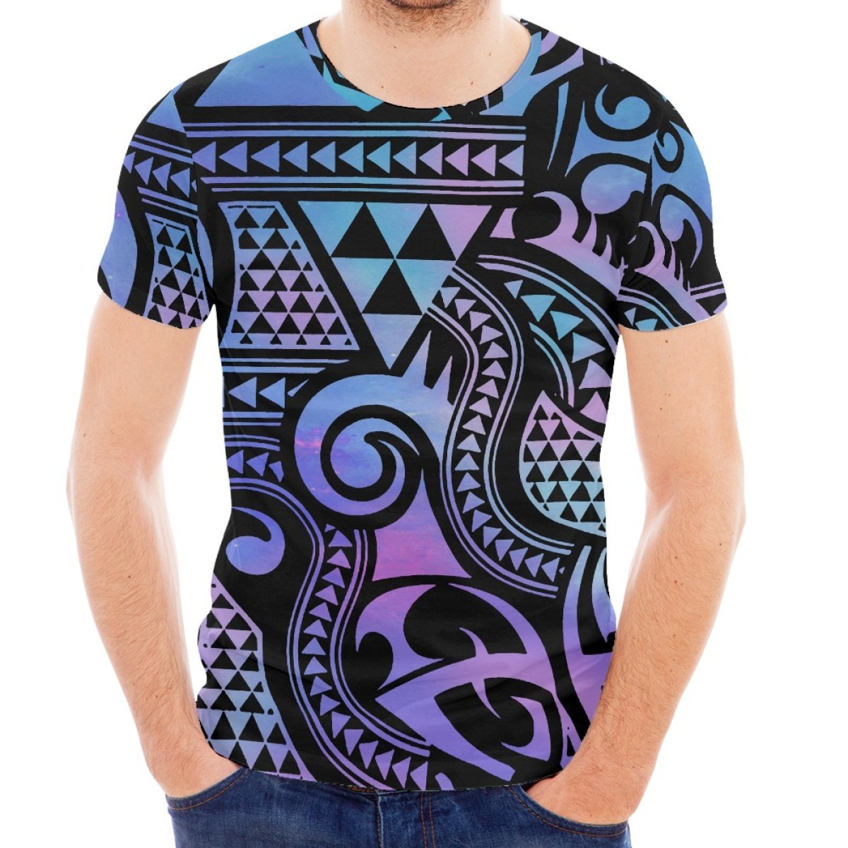Factory Wholesale Custom Polynesian Dance Summer Men's Hd Polyester T-Shirt Print On Demand Vintage Men's T-Shirts