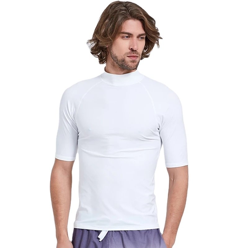 Wholesale custom logo blank men's compression shirts short sleeve anti-uv bjj rash guard swimming surfing diving t-shirts top