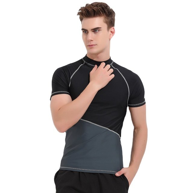 Wholesale custom logo blank men's compression shirts short sleeve anti-uv bjj rash guard swimming surfing diving t-shirts top