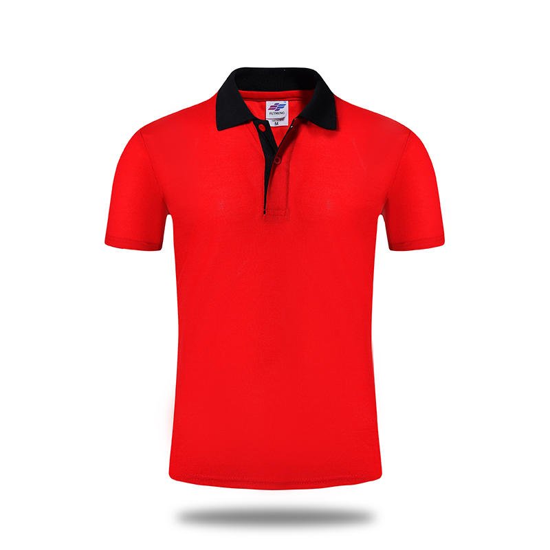 190G mini fly patchwork lapel Polo shirt casual blank overalls undershirt